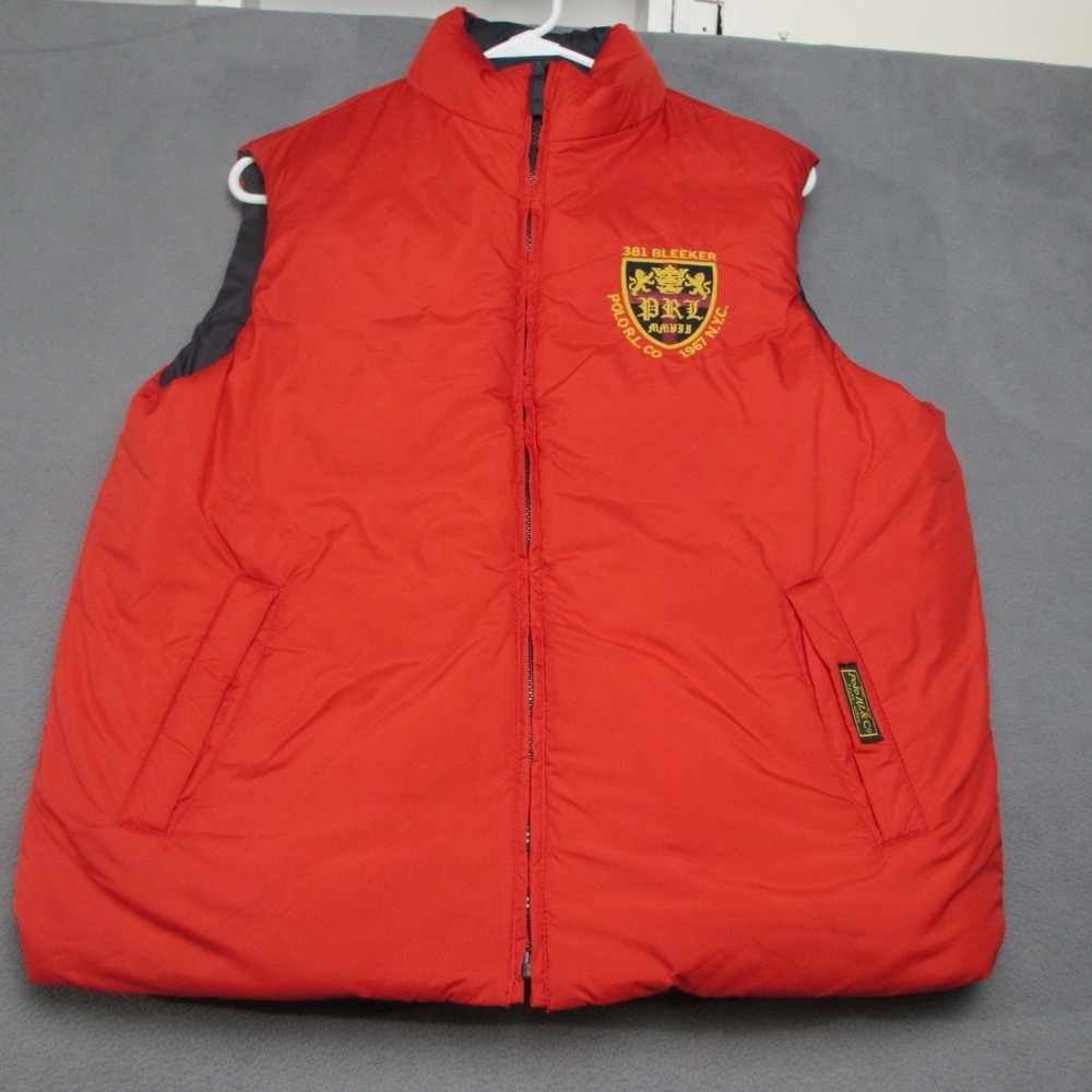 Polo Ralph Lauren Down Puffer Vest Boys XL (18-20) Red Blue Reversible Bleeker